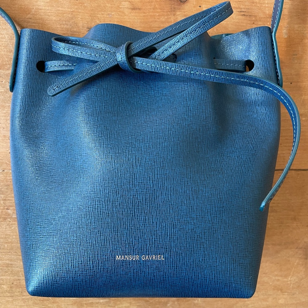 Mansur Gavriel Blue Bucket Bag